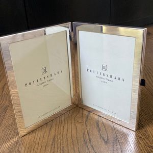 POTTERY BARN 5x7 Silver Hinged Frame